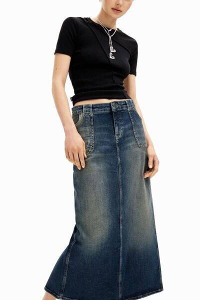 ЮБКА МИДИ ИЗ ДЖИНСА