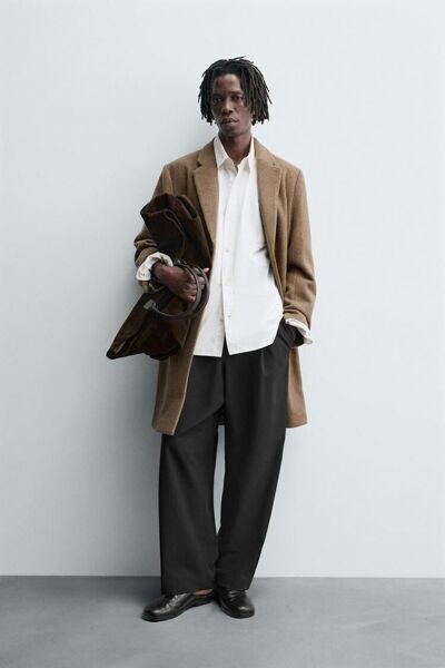 Пальто стандартного кроя с шерстью